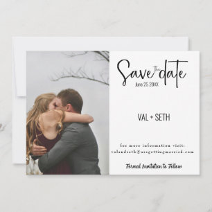 Elegant foto – delad layout med modernt skrivsätt spara datumet