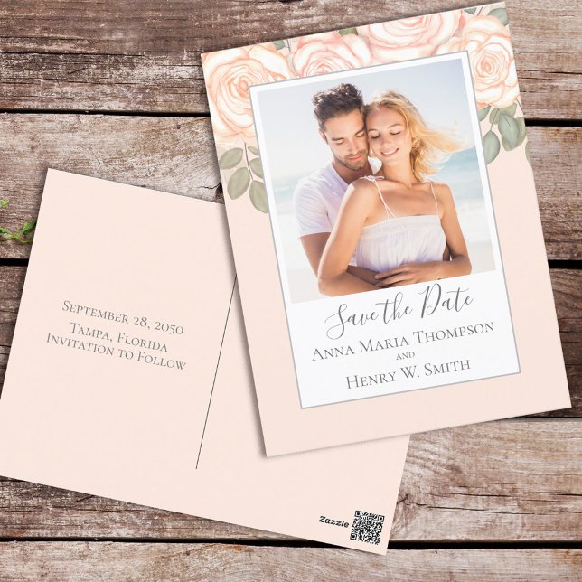 Elegant Foto för  Blommigt med vattenfärg Vykort (Skapare uppladdad)