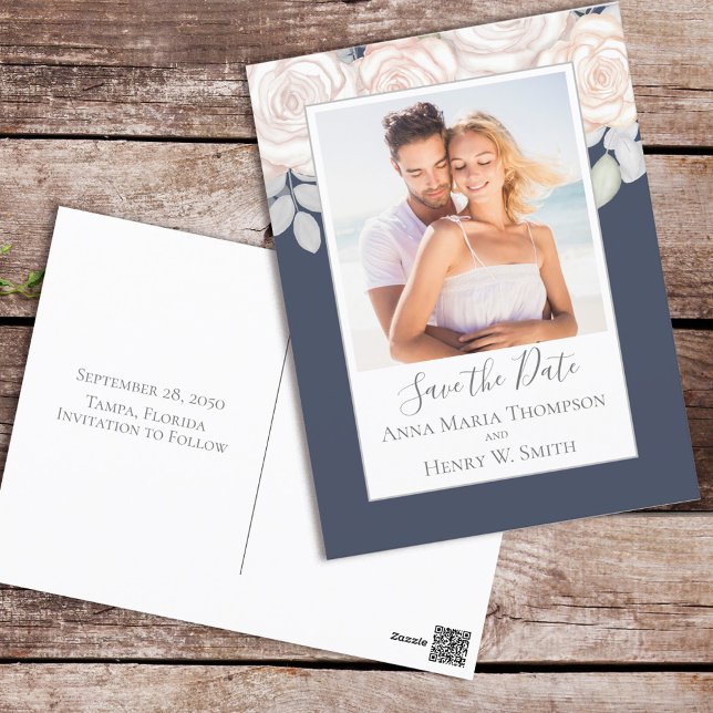 Elegant Foto för  Blommigt med vattenfärg Vykort (Skapare uppladdad)