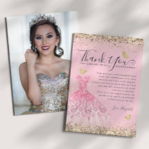 Elegant Foto för  Rosa Guld Quinceanera Photo