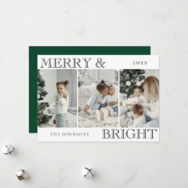 Elegant Foto | Grönt Glatt och Ljust Jul Julkort
