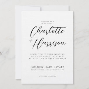 Elegant foto handskriven script bröllop inbjudningar