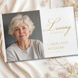 Elegant, foto "In Loving Memory", begravning Gästböcker