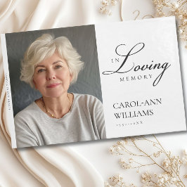 Elegant, foto "In Loving Memory", begravning Gästböcker