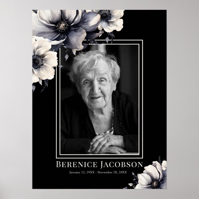 Elegant Foto Memorial Firande of Life Poster (Framsidan)