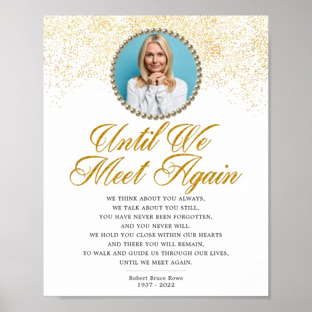 Elegant foto minnesvård begravning dikt skylt (Framsidan)