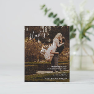 Elegant Foto Modern Budget Bröllop spara datum