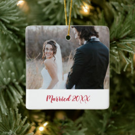 Elegant Foto Modern First jul - gift Julgransprydnad Keramik