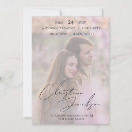 Elegant Foto Modernt Skript Typografi Bröllop Inbjudningar