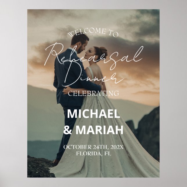 Elegant foto natten före övningsmiddagen poster (Framsidan)