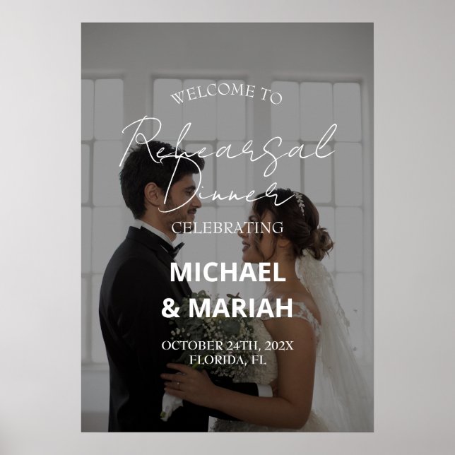Elegant Foto natten före repetitionsmiddag Poster (Framsidan)