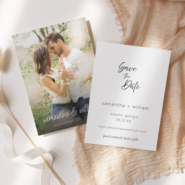 Elegant Foto och text | Bröllop Spara Datumet (Skapare uppladdad)