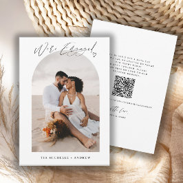 Elegant foto QR-kod Bröllop Förlovningsannons Inbjudningar