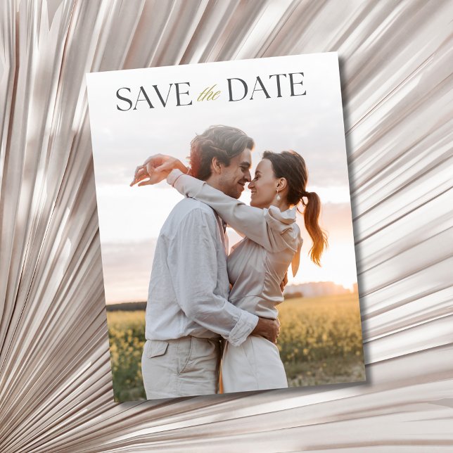 Elegant foto QR-kod Bröllop Save the Date Meddelande Vykort (Elegant Photo QR Code Wedding Save the Date)