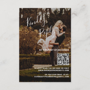 Elegant Foto QR-kod Modern Bröllop OSA Kort