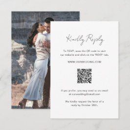 Elegant Foto QR-kod Modern Bröllop OSA Kort
