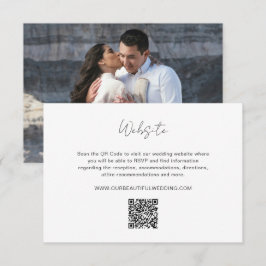 Elegant Foto QR-kod Modern Bröllop Tilläggskort