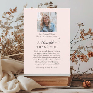 Elegant Foto Rosa Christian Funeral Tack Kort