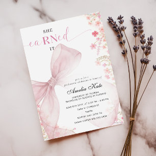 Elegant Foto Rosa Slöja Blommig Amningsexamen Meddelande