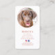 Elegant Foto Rosé Guld Hund Husdjur Sociala Medier Visitkort (Front)
