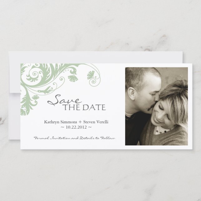 Elegant Foto Spara datuminbjudan Datumet (Framsida)