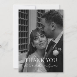 Elegant foto tackkort för bröllop med anteckning tack kort