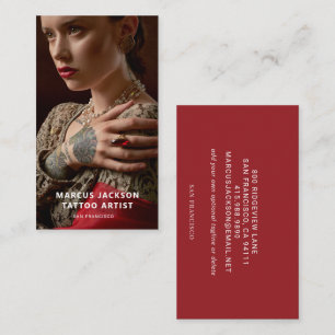 Elegant foto tatueringsartist visitkort