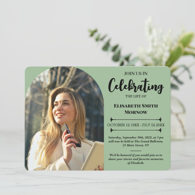 Elegant Fotobegraver - Firande av Life Inbjudningar (Stående Fram)