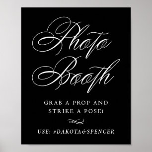 Elegant fotobox - Sätt dig i posering Vit text Poster