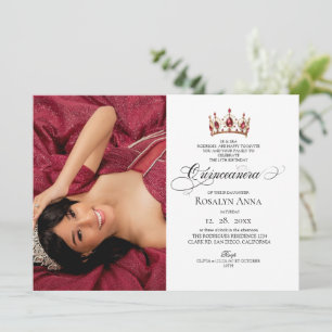 Elegant fotoflicka Quinceañera Inbjudningar