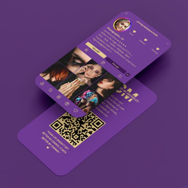 Elegant Fotograf Royal Lila Modern Visitkort (Elegant Photographer Royal Purple Modern Business Card
)
