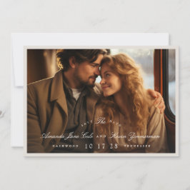 Elegant Fotokaligrafi Bröllop Spara Datumet