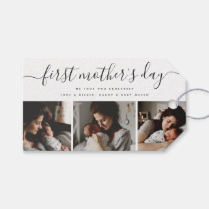 Elegant Fotokollage för första Mors dag-Anpassning Presentetikett