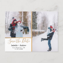 Elegant Fotokollage Metallic Guld Spara datum