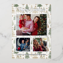 Elegant fotokollage moderna julgranar