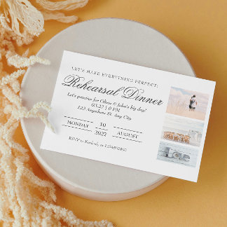 Elegant Fotokollage Rehearsal Dinner Tilläggskort