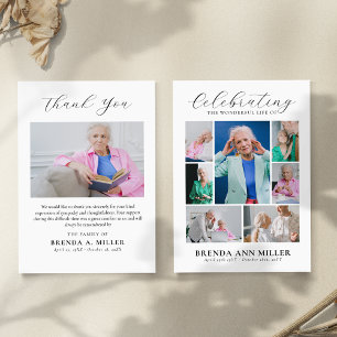 Elegant fotokollektion minnes- begravning tribute tack kort