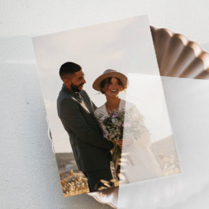 Elegant fotokort för Vellum bröllopsinbjudningar Inbjudningar