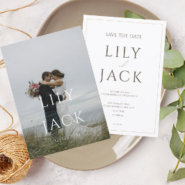 Elegant fotokort med modern typografi inbjudningar