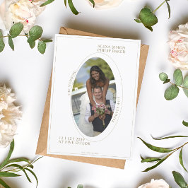 Elegant fotominimalist romantiker bröllop inbjudningar