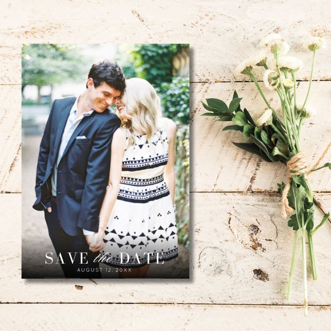 Elegant Fotomodern Spara datum Datumet (Elegant Photo Modern Save the Date)
