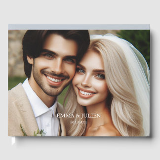 Elegant fotomonogram Dusty Blue Guest Bok