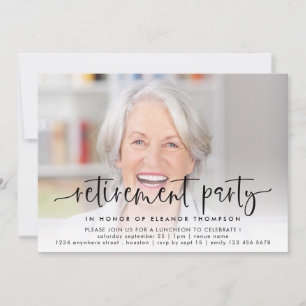 Elegant Fotoöverläggningsskript Pension Inbjudningar