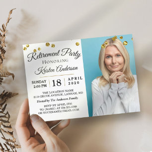 Elegant fotopensioneringsfest-inbjudan inbjudningar