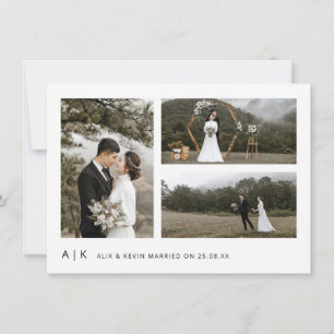 Elegant-fotoskript med minimal Snyggt Bröllop Tack Kort