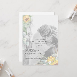 Elegant Fotosolros Blommigt Möhippa Inbjudningar