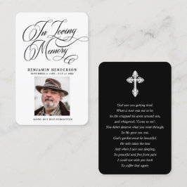 Elegant Fotosympati Funeral Prayer Cards Visitkort