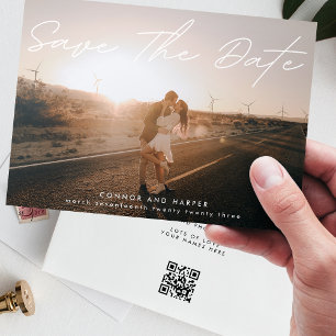 Elegant Fototext Spara datum QR-kod Meddelande