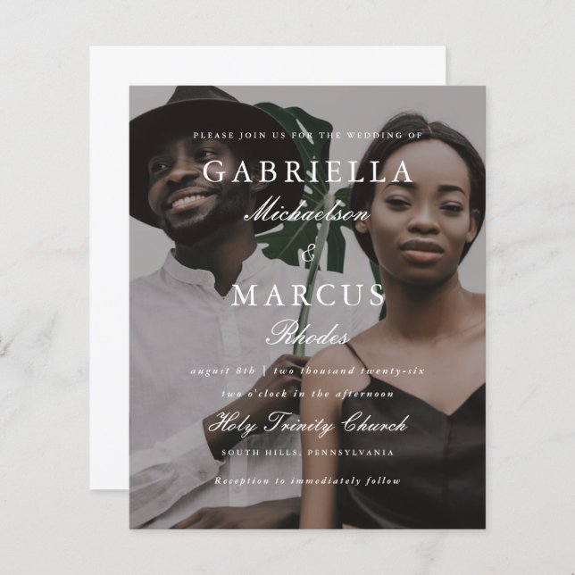 Elegant Fototypografi - överlägg Bröllop (Fram/baksida)