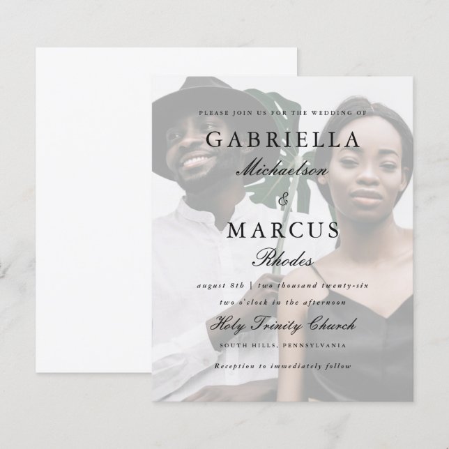 Elegant Fototypografi - överlägg Bröllop (Fram/baksida)